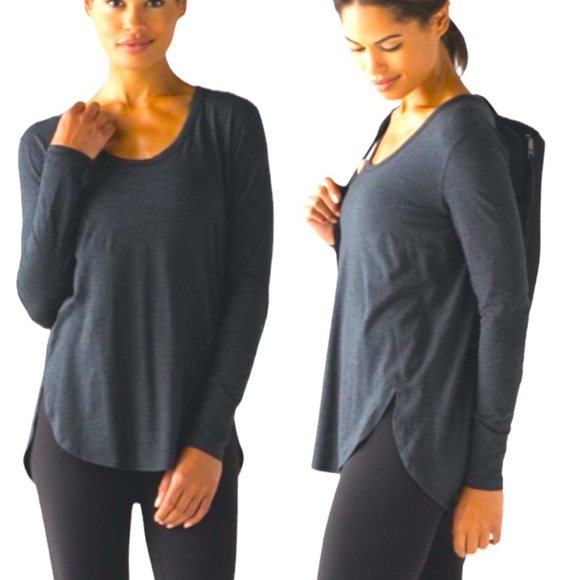 lululemon athletica Tops - Lululemon Love Scoop long sleeve tee 6 shirt gray top